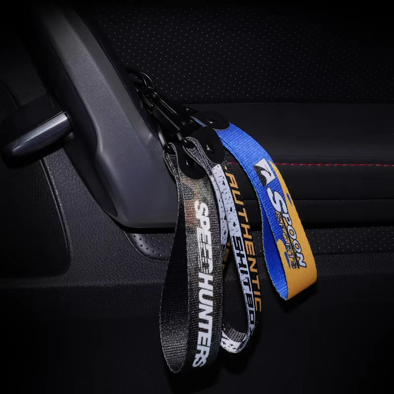 1PCS JDM Key Tag Racing Car Motorcycle Keychain Ring Car Lanyard Key Strap Car Accessories for Fake Taxi HKS Keychain