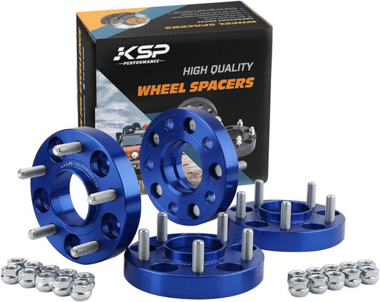 KSP 5X114.3 Wheels Spacers Fit for G35 G37 350Z 370Z 240Sx 300Zx Altima,1"(25Mm) Thickness 5X4.5 Hub Centric 66.1Mm Thread Pitch 12X1.25 Studs for 5 Lug Wheels Blue