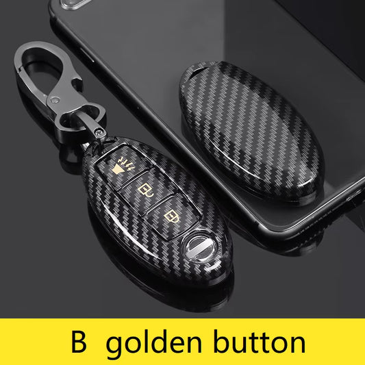 Glossy Carbon Fiber ABS Car Key Case Fob Cover for Infiniti FX35 FX37 FX50 G25 G35 G37 JX35 M35 M37 M45 Q70